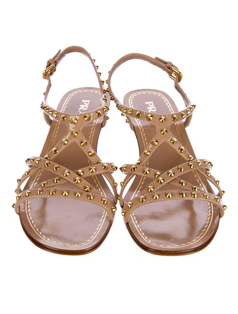 prada studded pony skin sandals.